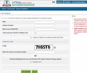 Aadhaar link with PAN