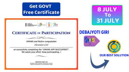 Get Govt Certificate| The UMANG App Quiz