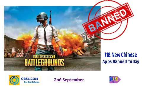 Indian Govt banned PUBG gaming App with 118 Apps
