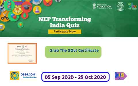 NEP Transforming India Quiz | Govt Certificate