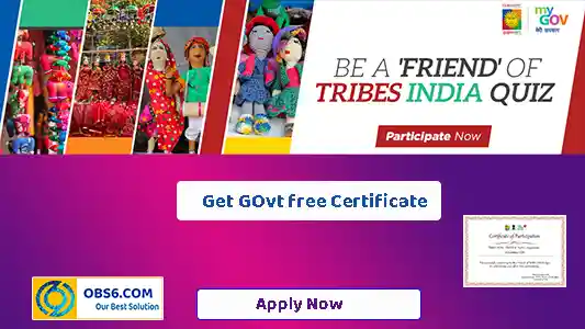 Be a Friend of TRIBES INDIA Quiz MyGovt free certificate