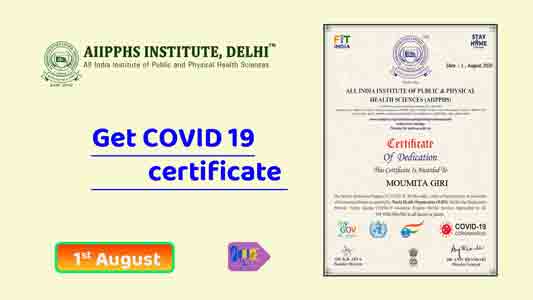 Get COVID 19 certificate AIIPPHS Institute, Delhi